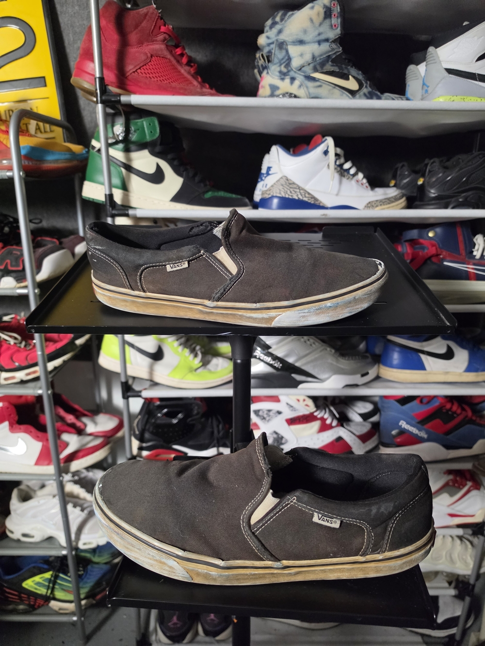 🔥 Well Worn! Skated!  Vans Men Size 11.5 Slip-On Canvas Sneakers Black